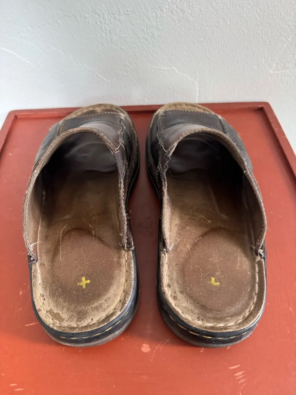 Vintage Dr. Martens Open Toe Sandals Brown Leather Slide Casual Distressed 11